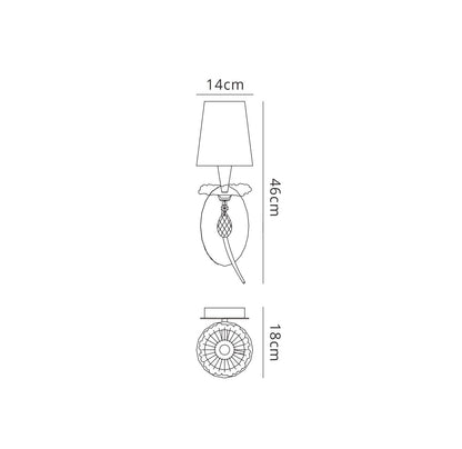 Mantra M6305 Sophie Wall Light, 1 x E14 (Max 20W), Silver Painting, White Shade