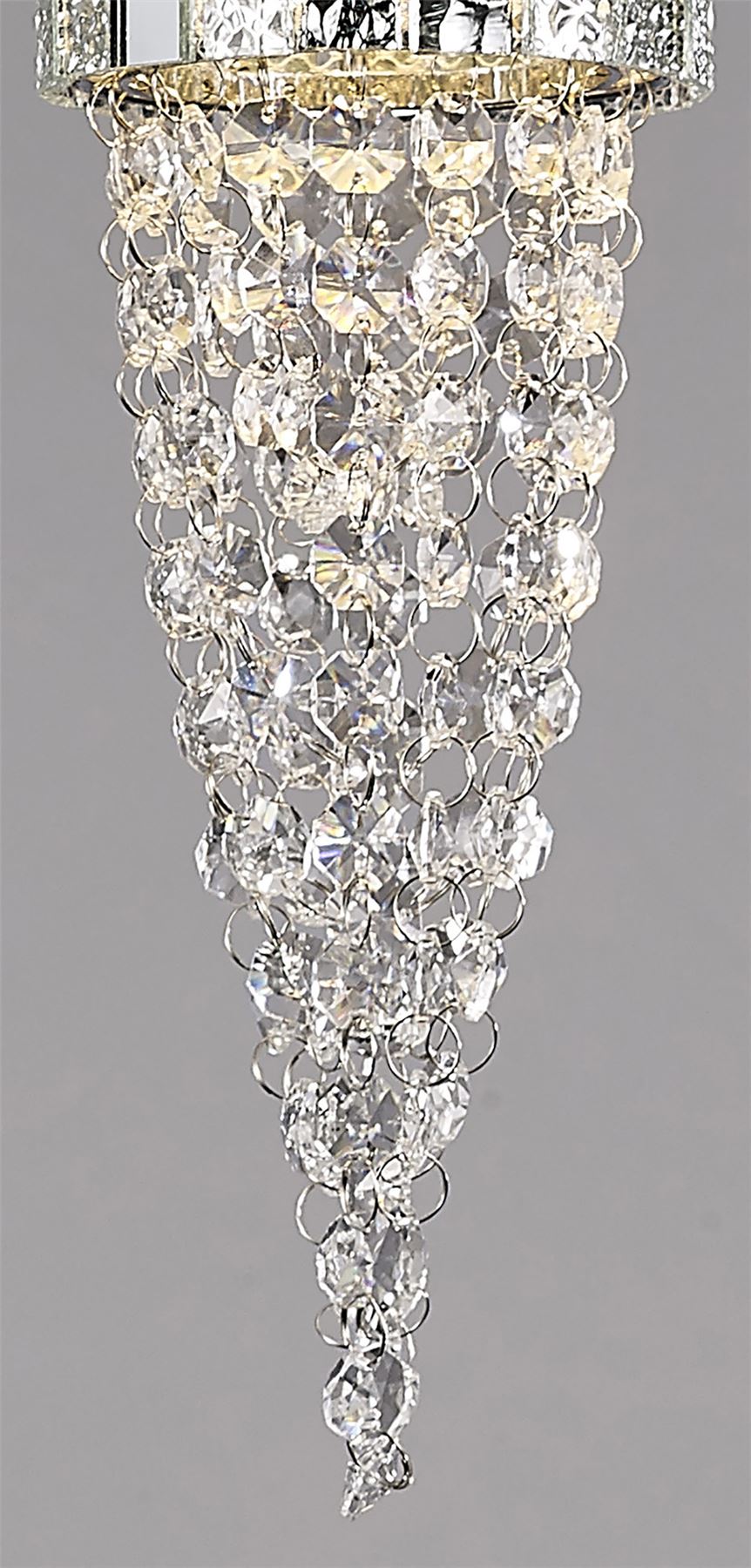 Diyas Camden 10cm Single  1 Light G9 Polished Chrome/Mosaic Glass/Crystal Ceiling Pendant Light Fitting