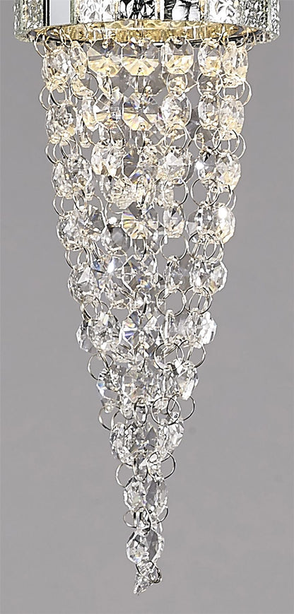 Diyas Camden 10cm Single  1 Light G9 Polished Chrome/Mosaic Glass/Crystal Ceiling Pendant Light Fitting