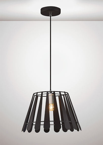 Deco Somerset Pendant 1 Light E27 Black/Polished Chrome