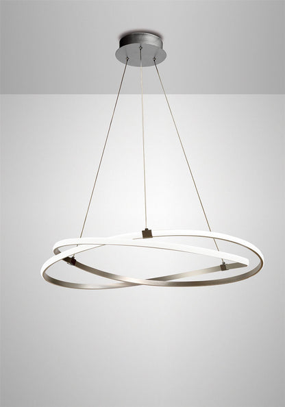 Mantra M5726 Infinity Pendant 60W LED 3000K, 4500lm, Dimmable Silver/Polished Chrome/White Acrylic, 3yrs Warranty