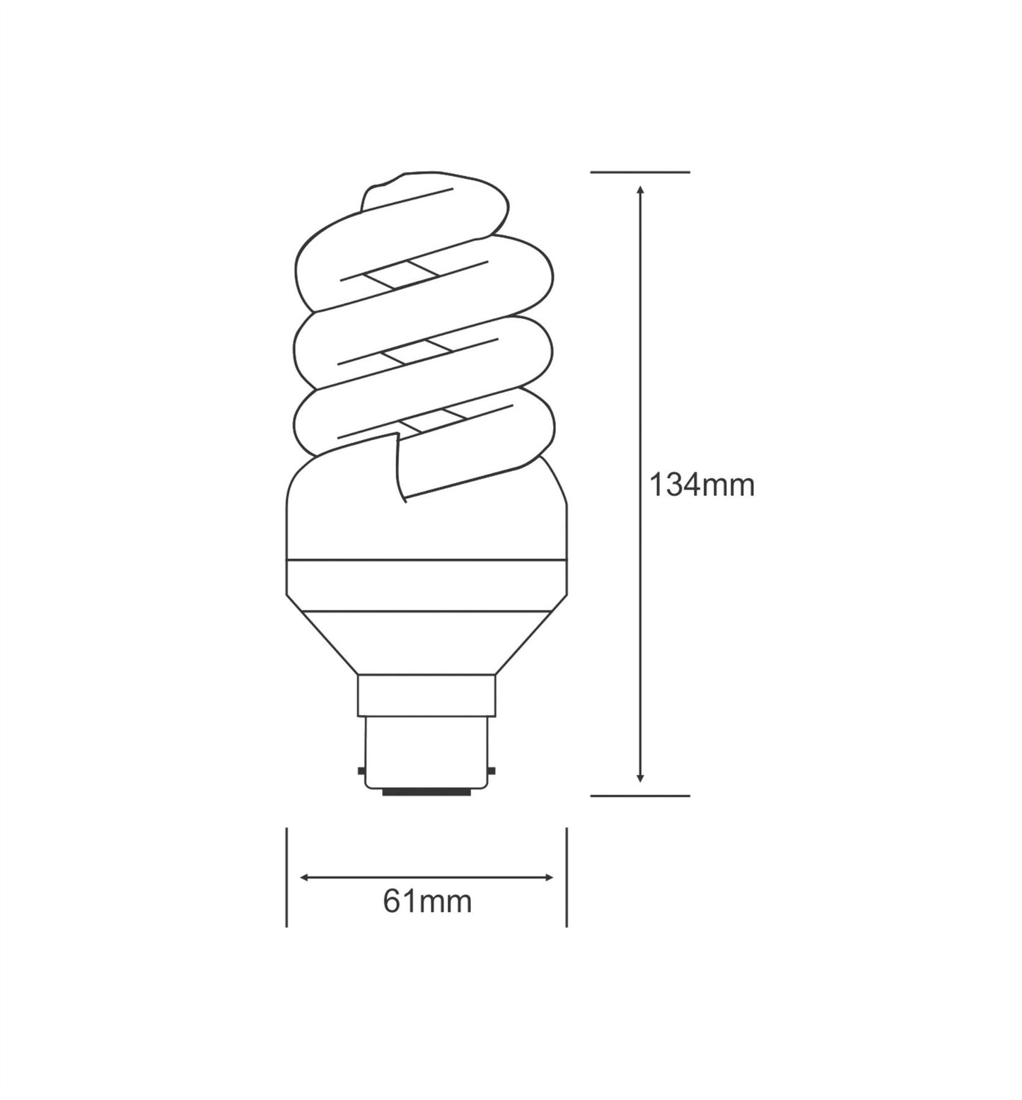 Luxram Supreme Full Spiral B22 20W 6400K Compact Fluorescent Compact