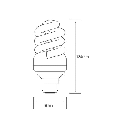 Luxram Supreme Full Spiral B22 20W 6400K Compact Fluorescent Compact