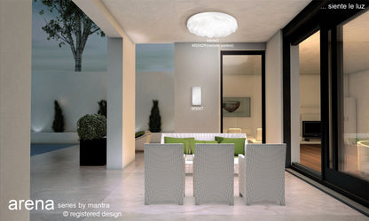 Mantra M5047 Arena Wall Light 12W LED White IP44 3000K, 720lm, Polished Chrome/White Acrylic, 3yrs Warranty