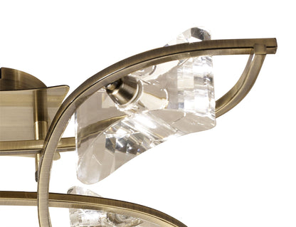 Mantra Kromo Ceiling 4 Light G9, Antique Brass
