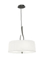 Mantra M3704 Lua Pendant 3 Light E27, Satin Nickel with White Shade