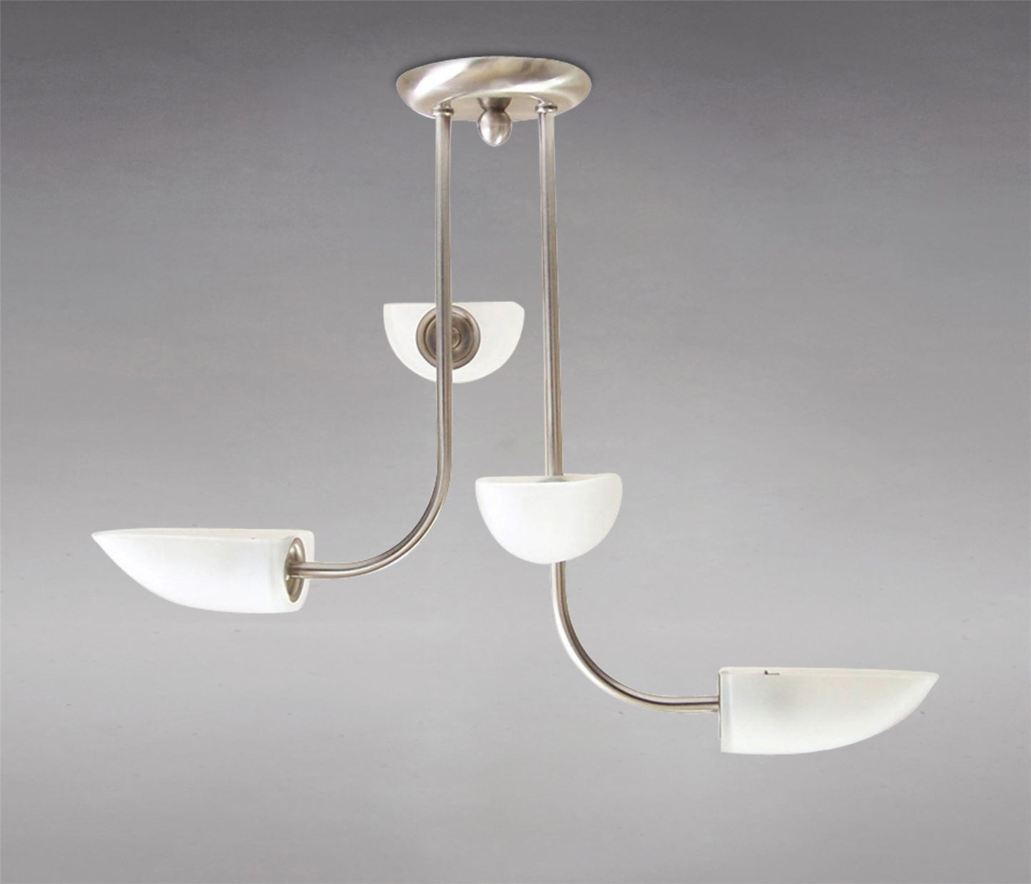 Diyas Udine 48cm Semi Flush 4 Light G9 Satin Chrome/Frosted Glass