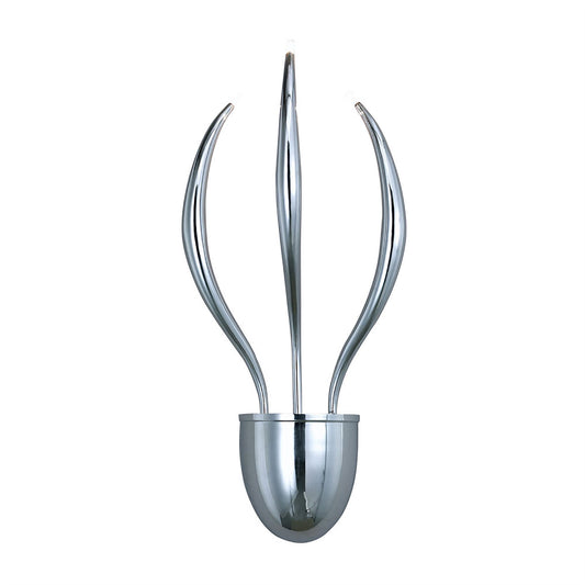Diyas Llamas Wall Light 3 Light G4 Polished Chrome, NOT LED/CFL Compatible