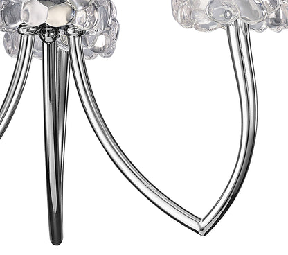 Mantra M4633 Loewe Pendant 3 Light E14, Polished Chrome with White Shades