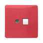 Trendi Artistic Modern Glossy Tactile TV Co-axial Socket + Telephone Socket Strawberry