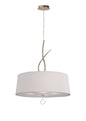 Mantra Mara 55cm Pendant 4 Light E27 Round, French Gold with Ivory White Shade