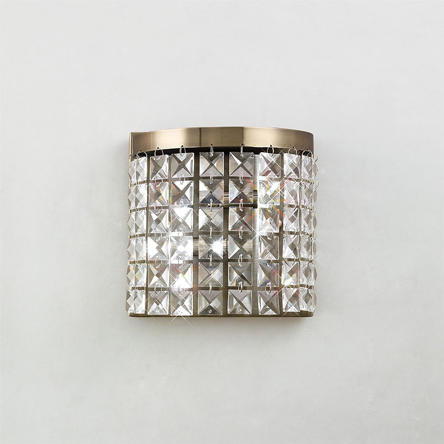 Diyas Cortina Wall Light 2 Light G9 Antique Brass/Crystal
