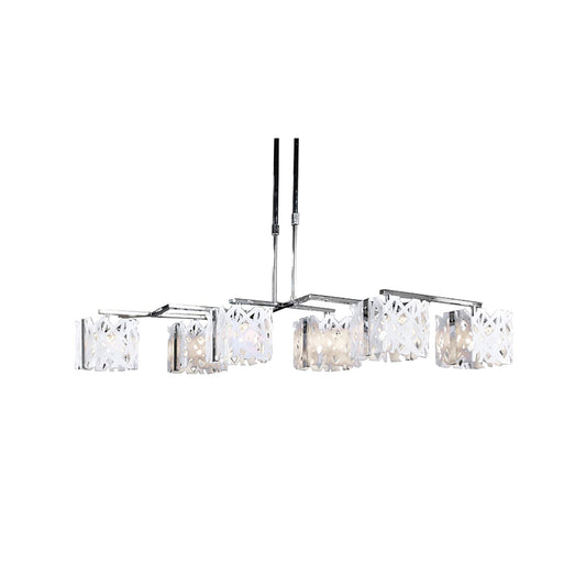 Mantra Tokio Rectangular Telescopic 6 Light G9 Line, Gloss White/Polished Chrome