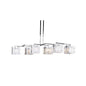 Mantra Tokio Rectangular Telescopic 6 Light G9 Line, Gloss White/Polished Chrome