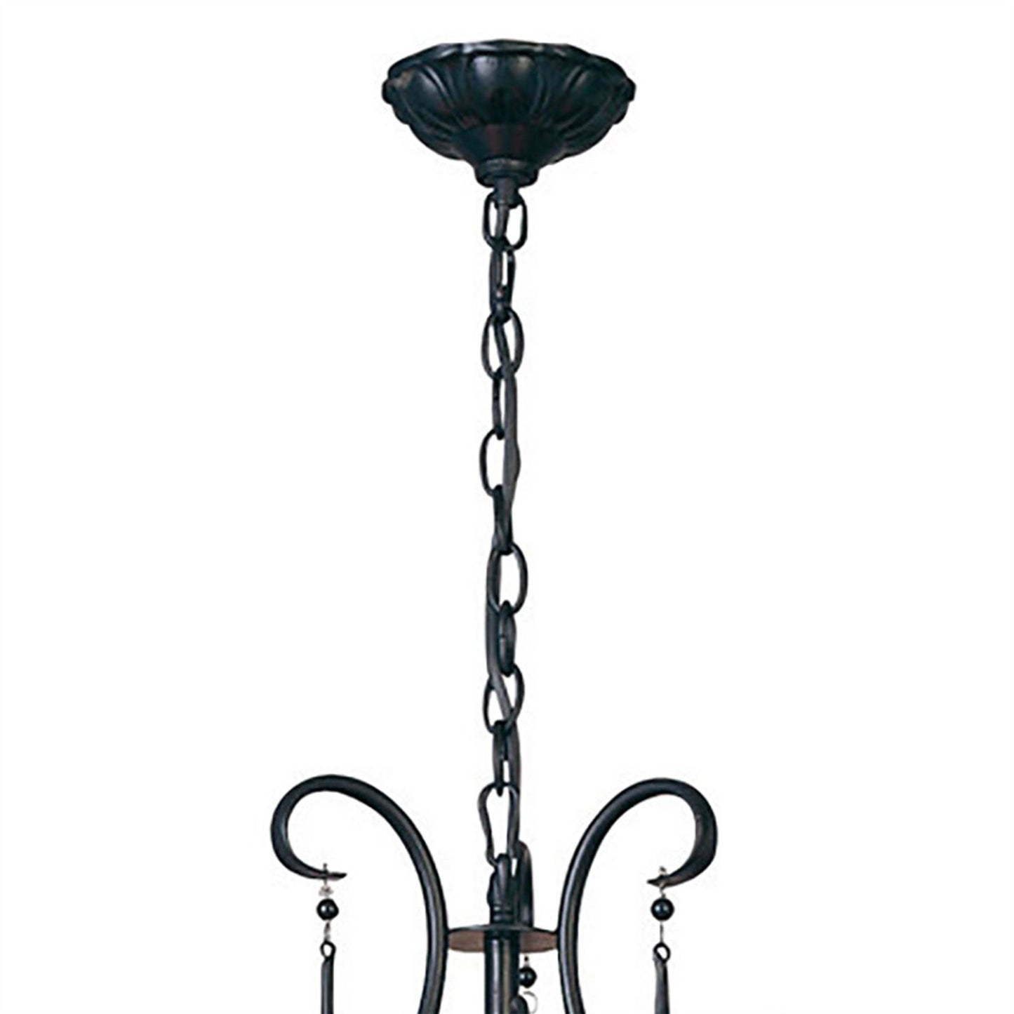 Diyas Flur 50cm  Round 3 Light E14 Black Ceiling Pendant Light Fitting
