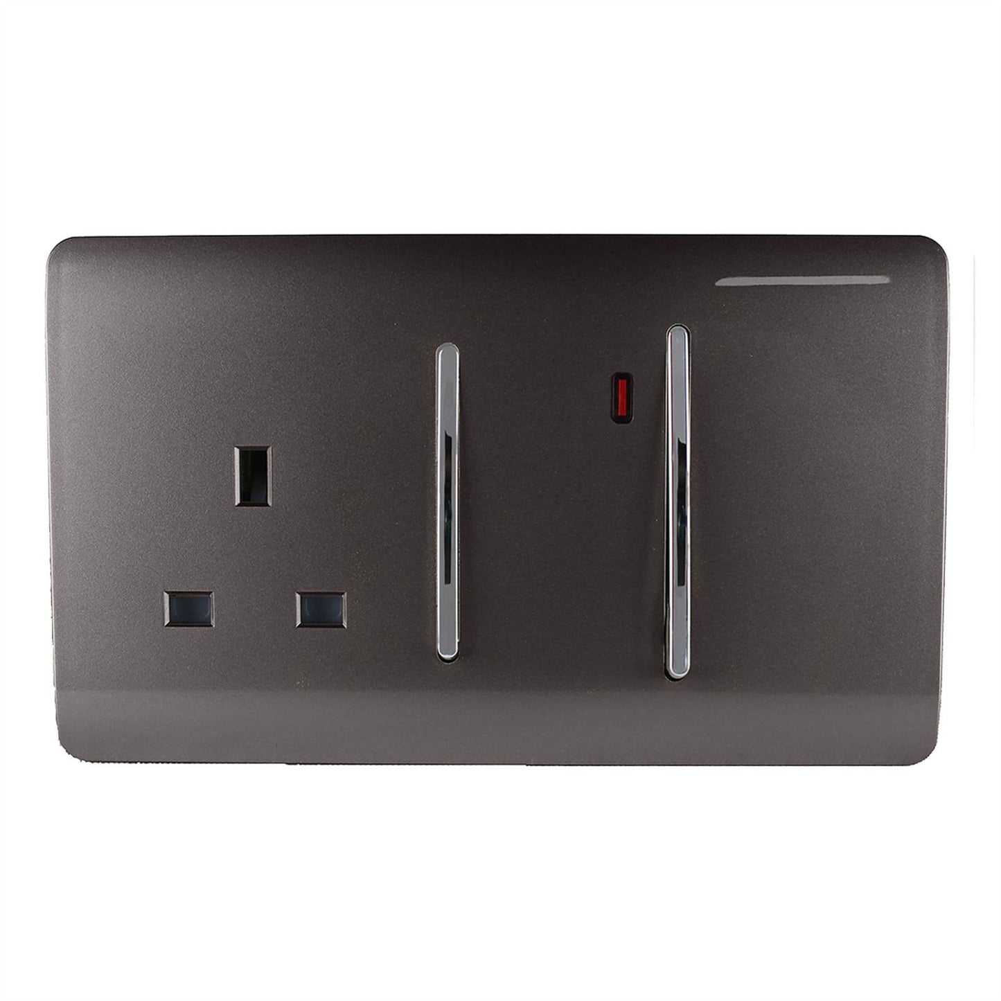 Trendi Artistic Modern Glossy 45 A Cooker Switch & Plug Socket Inc Neon Insert Dark Brown