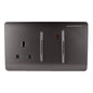 Trendi Artistic Modern Glossy 45 A Cooker Switch & Plug Socket Inc Neon Insert Dark Brown