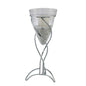 Diyas Home (DH) Tessa Cone Candle Holder 50.5Cm Polished Chrome/Clear Glass Art