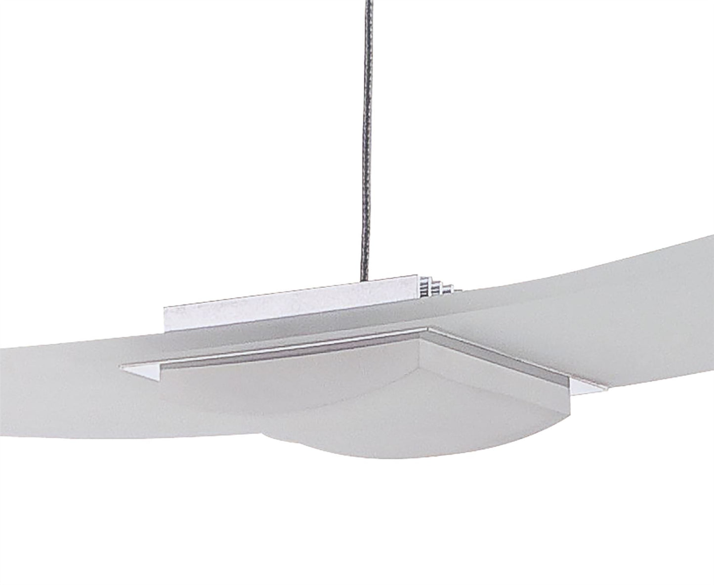 Mantra Fusion Thea Linear Pendant 3 Light 21W LED 3000K, 1890lm, Satin Aluminium, Frosted Acrylic, 3yrs Warranty