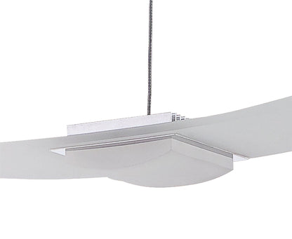 Mantra Fusion Thea Linear Pendant 3 Light 21W LED 3000K, 1890lm, Satin Aluminium, Frosted Acrylic, 3yrs Warranty
