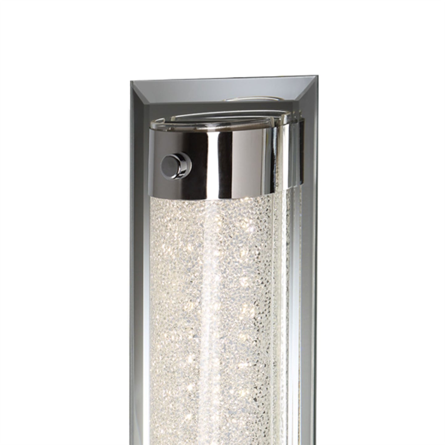 Mantra Fusion Tube Flush 8W LED 4000K Polished Chrome/Sand Diamond, 680lm, 3yrs Warranty Crystal