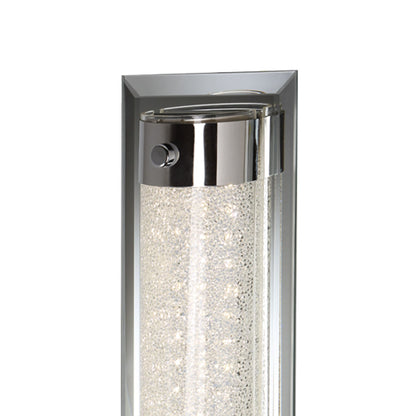 Mantra Fusion Tube Flush 8W LED 4000K Polished Chrome/Sand Diamond, 680lm, 3yrs Warranty Crystal