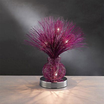 Diyas Home Lenore Aluminium (DH) Lenore Table Lamp 4 Light G4 Purple/Polished Polished Chrome, NOT LED/CFL Compatible