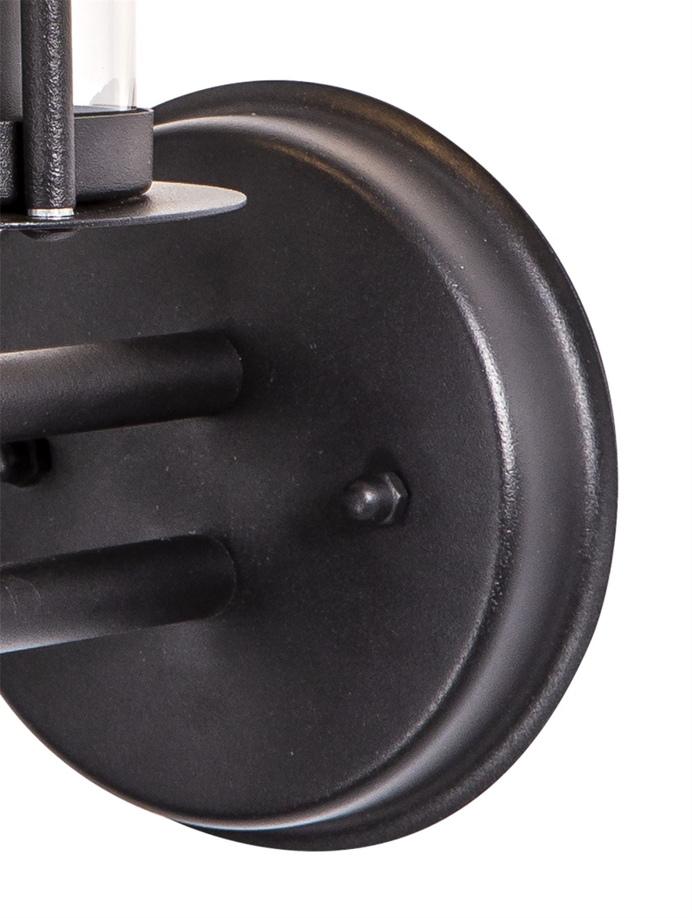 Deco Dalton Wall Light 1 Light E27 IP44 Exterior Black/Clear