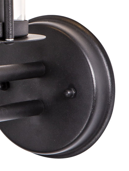 Deco Dalton Wall Light 1 Light E27 IP44 Exterior Black/Clear
