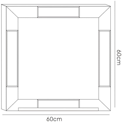 Diyas Home Emerson 60cm x 60cm Black Corner Detailed Mirror (Can Only Be Shipped On A Pallet, Additional Charges May Apply.) Mirrors