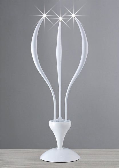 Diyas Llamas Table Lamp 3 Light G4, Gloss White, NOT LED/CFL Compatible