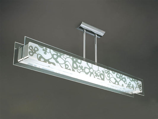 Mantra Euphoria Semi Flush 2 Light T5, Polished Chrome, Opal White Glass, NOT LED, CFL Compatible