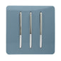 Trendi 3 Gang 2 Way Artistic Modern Glossy 10 Amp Rocker Tactile Light Switch Sky