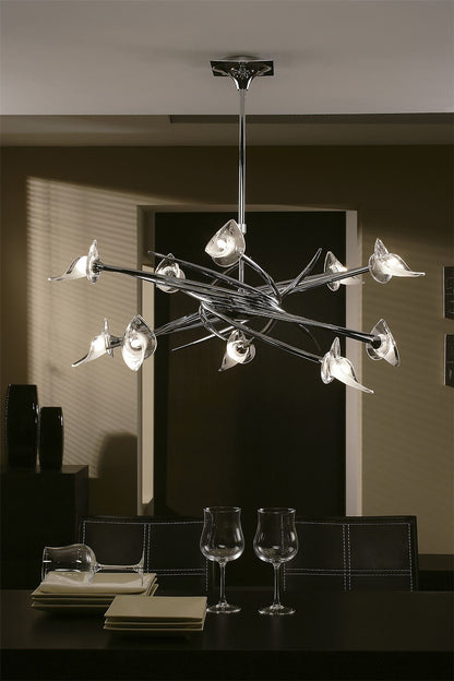Mantra M0312 Flavia Pendant Up-Down Round 10 Light G9, Polished Chrome