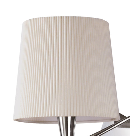 Mantra Mara Wall Light Switched 1 Light E14, Polished Chrome with Ivory White Shade