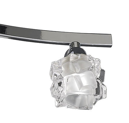 Mantra M1841 Ice Rectangular Telescopic Semi Flush Convertible 6 Light G9 ECO, Polished Chrome