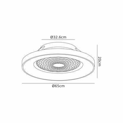 Tibet 65cm 70W LED Dimmable Ceiling Light With 35W DC Reversible Fan Remote, APP, Alexa & Google Voice, 3900lm, Wood Effect/White, 5yrs Wrnty