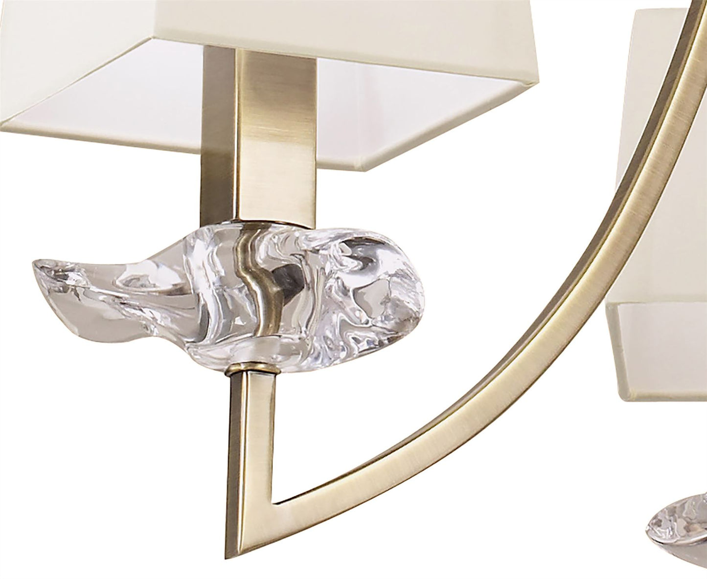 Mantra Akira 54cm Pendant 3 Light E14, Antique Brass with Cream Shades