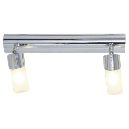 Diyas Kopus  2 Light G9 Polished Chrome, Frosted Glass Ceiling Light Fitting