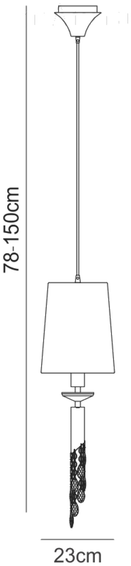 Mantra M3881 Tiffany Pendant 1+1 Light E27+G9, Antique Brass with Soft Bronze Shade & Clear Crystal