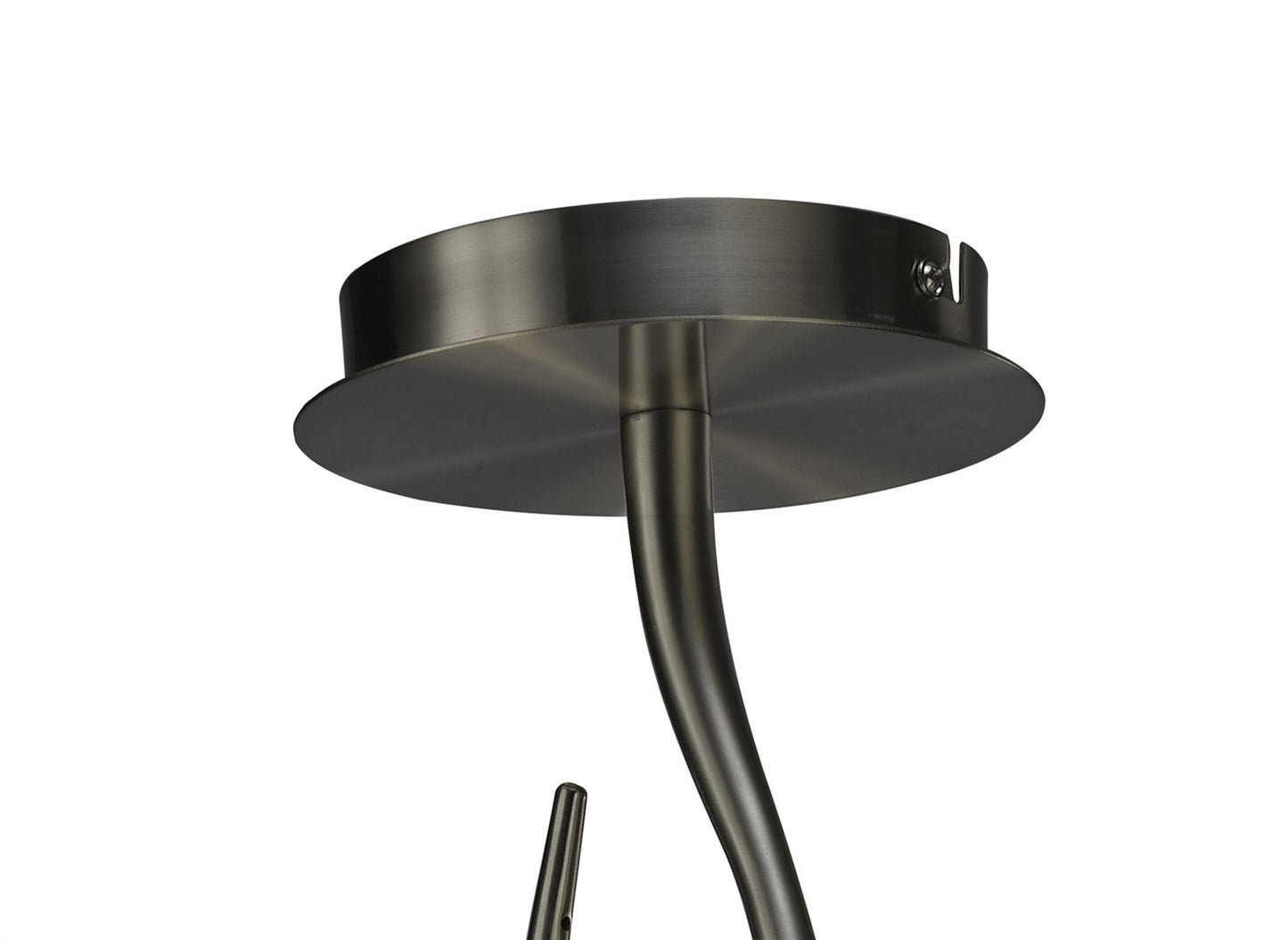 Mantra M3710 Lua Oval Semi Ceiling 2 Light E27, Satin Nickel with White Shade