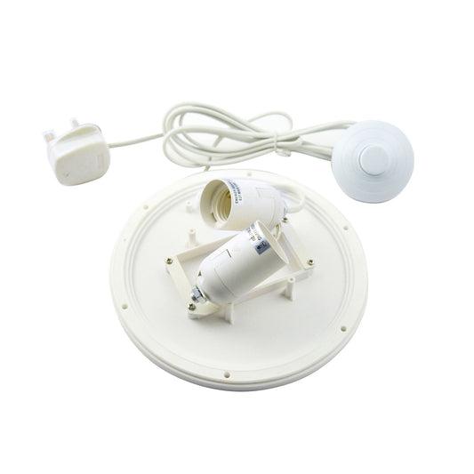 Mantra Huevo E27 Plate 2 Light CFL Indoor with Foot Switch, White