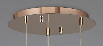 Diyas Camden 35cm  3 Light G9 Round Rose Gold/Mosaic Glass/Crystal Ceiling Pendant Light Fitting