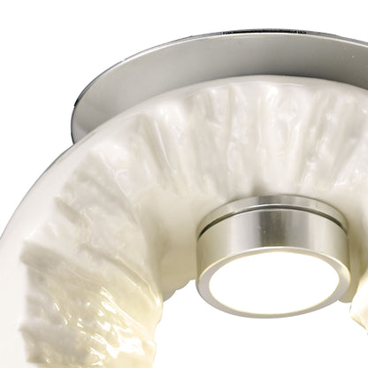 Diyas Salvio 12cm Ceramic  Round Sculpture 1 x 3W LED 4200K Chrome/White, Cut Out: 60mm, 3yrs Warranty  Ceiling Light Fitting