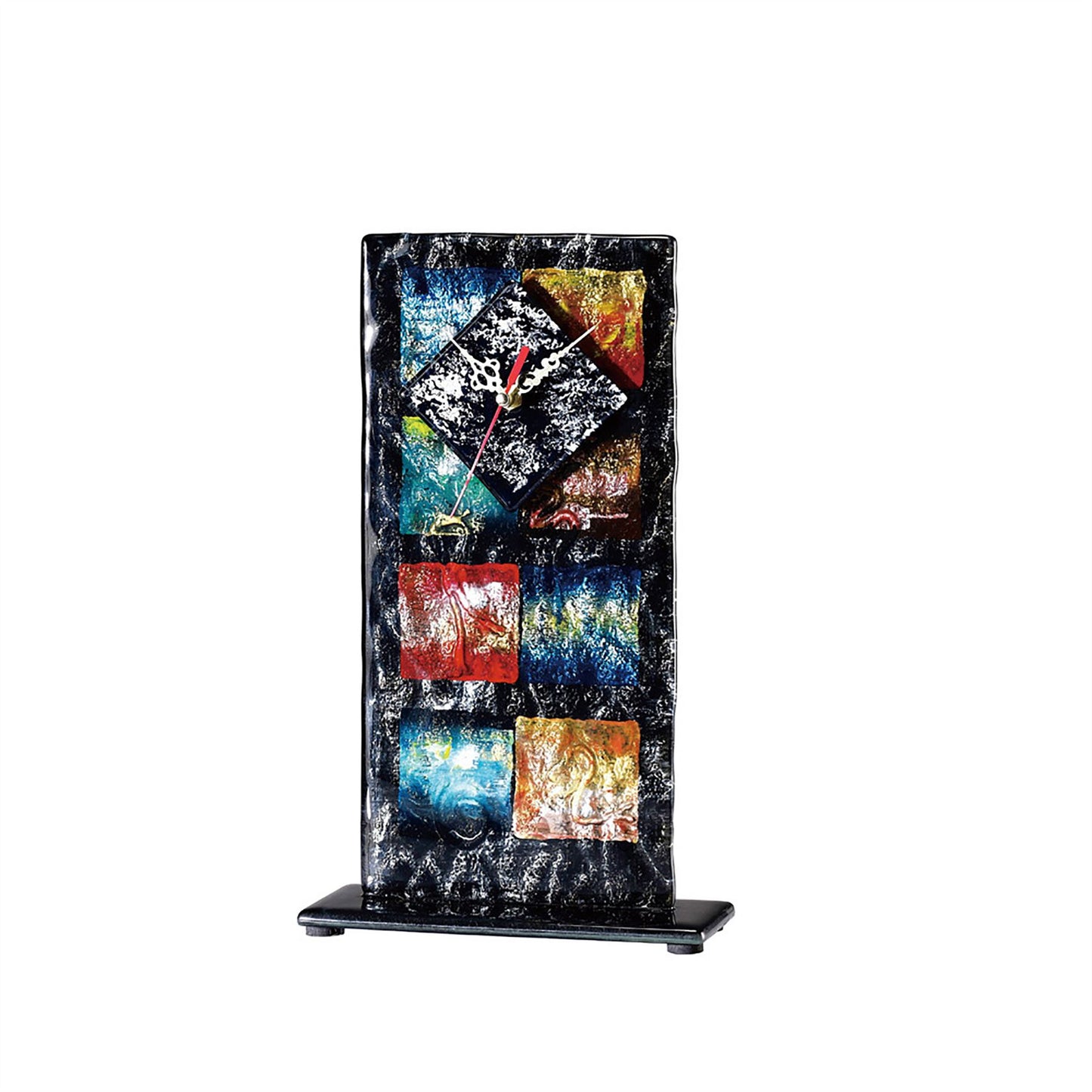 Diyas Home (DH) Orion Glass Art Clock Black/Multi-Colour Art