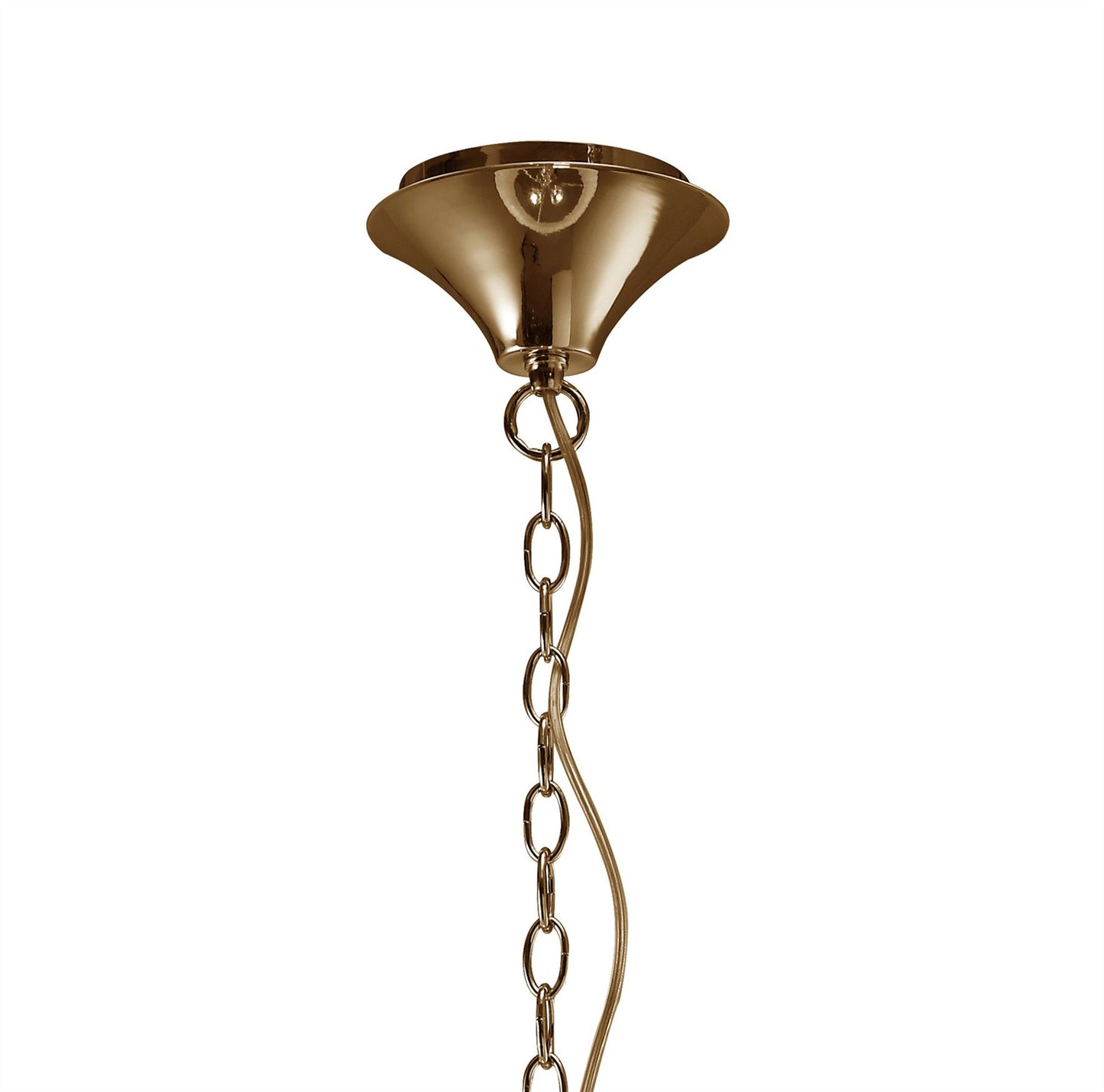 Mantra Tiffany 50cm Pendant 3+3 Light E14+G9, French Gold with Cream Shade & Clear Crystal