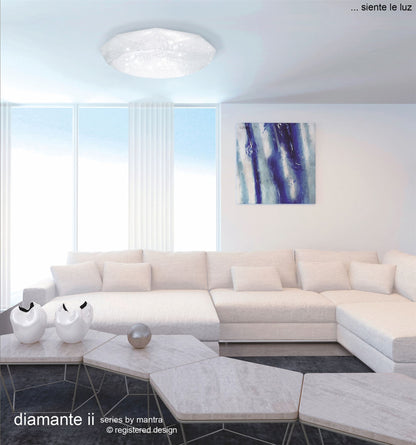 Mantra Fusion M5114 Diamante Ceiling 30W LED 5000K, 3000lm, White Acrylic, 3yrs Warranty - M5114 Ceiling