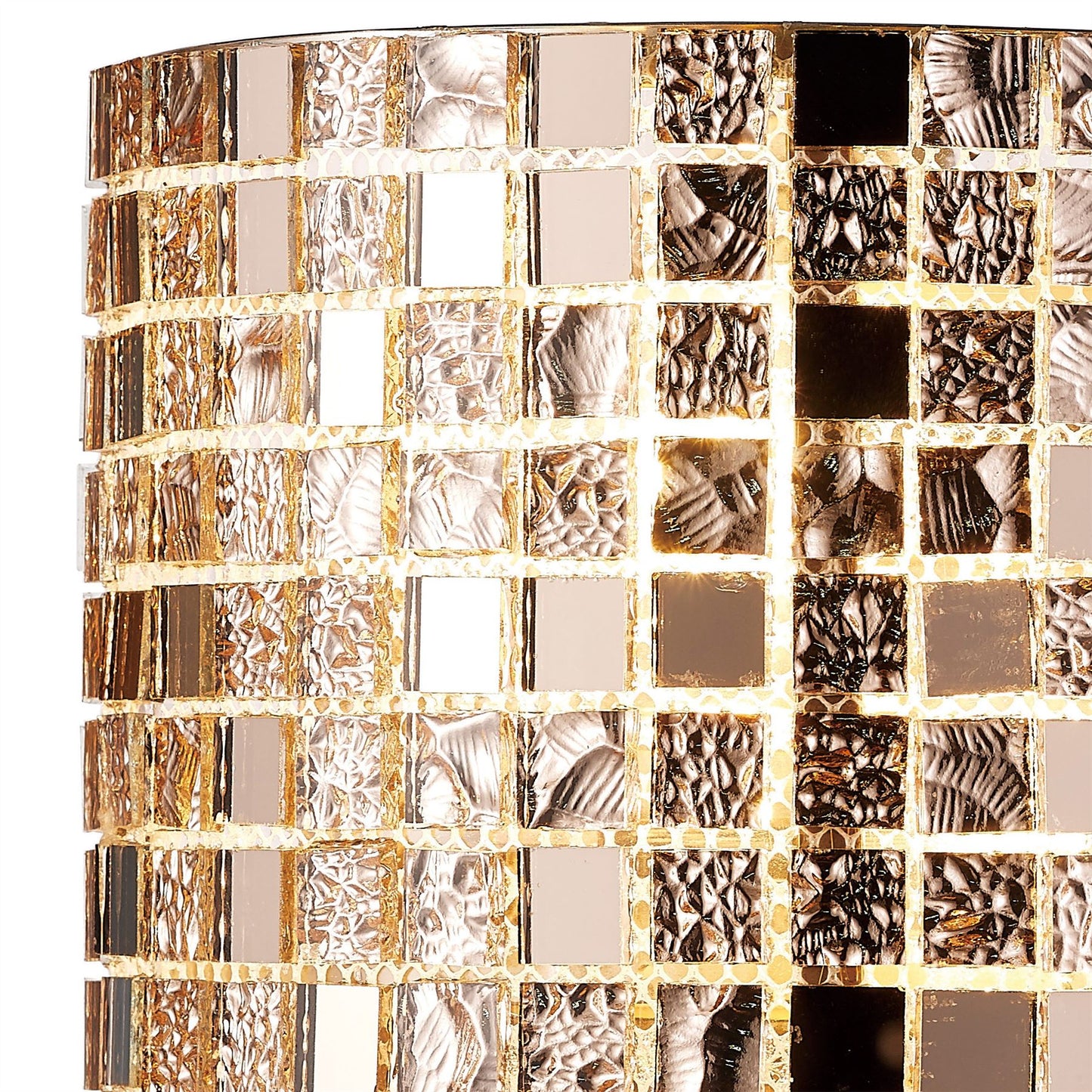 Diyas Camden Wall Light 2 Light G9 Rose Gold/Mosaic Glass/Crystal