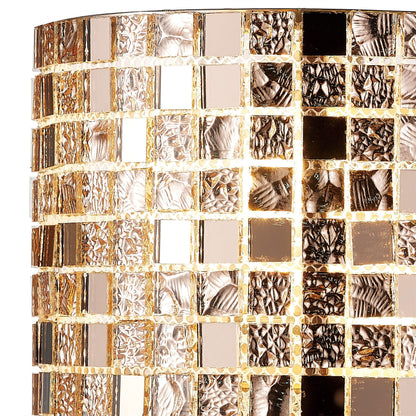 Diyas Camden Wall Light 2 Light G9 Rose Gold/Mosaic Glass/Crystal