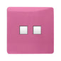 Trendi Artistic Modern Glossy 2 Gang Tactile RJ45 Cat 5e&Cat 6 PC Ethernet Socket Pink